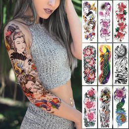 Waterproof Temporary Tattoo Sticker Full Arm Sleeve Large Skull Tatoo Stickers Decals Body Art Fake Tattoos for Men Women