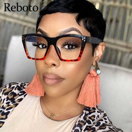 Sunglasses Frames Leopard Clear Square Frame Glasses Women Transparent Spectacles Frames For Ladies Fashion Optical Eye Glasses Oculos Female T2201114