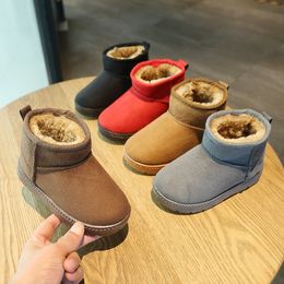 Boots Winter Children Snow For Boys Plush Warm Shoes Soft Bottom Outdoor Cotton Kids Girls Size 22 30 221121