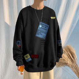 Mens Hoodies Sweatshirts Autumn Spring Sweatshirt For Black Loose Hip Hop Punk Pullover Streetwear Casual Fashion Clothes OVERSize 5XL 221121