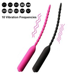 Adult Toys 10 Frequency Urethral Vibrator Catheter Penis Plug Sex for Men Vibrating Insert Urethra Sound Dilator 221121