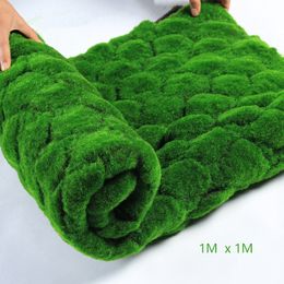 Faux Floral Greenery Artificial Moss Fake Green Plants Grass For Shop Home Patio Decoration Garden Wall Living Room Decor Supplies100x100cm 221122