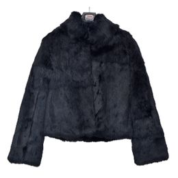 Womens Fur Faux Autumn Winter 100% Natural Rabbit Coat For Women Genuine Mandarin Collar Jacket Female Factory Drop Tops sr945 221122