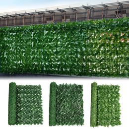 Faux Floral Greenery Artificial leaf fence net Hedges Fence Ivy Vine Leaf Decoration Simulation Green Plants for Outdoor Garden Decor 221122