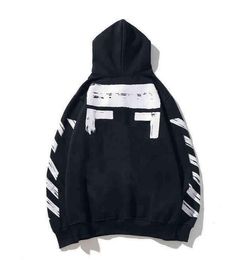 Sweatshirts Men's Hoodies Sweatshirts Off Style Fashion Sweater Painted Arrow Crow Stripe Hoodie and T-shirts Offs White Pullover Fashion Cotton Long Hoodie 118
