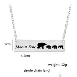 Pendant Necklaces Mama Bear Pendants Necklace Gold Sier Colors Alloy Pendant With 18 Inches Chain Animal Necklaces Fashion Jewelry D Dhcjs