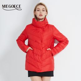 Women's Down Parkas MIEGOFCE Spring Autumn Comfortable Short Women Jacket Double Breasted Ladies Coat Warm Cotton Clothes Casual Parka C22894 221122