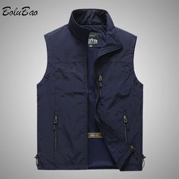 Men's Vests BOLUBAO Spring Men Waistcoat Outdoor Leisure Solid Colour Young Middle-aged Pography Fishing Casual Jacket Male 221122