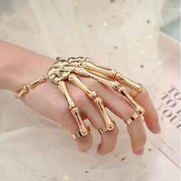Bangle Halloween Bone Bracelet For Men Party Accessories Fashion Gothic Punk Hand Skull Skeleton Elasticity Adjustable Bangles