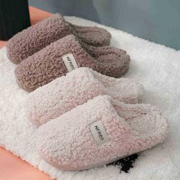 Winter Warm Slippers Men Lover Thick Bottom Cotton Shoes Nonslip Home Indoor Floor Slippers Fur Slides Comfortable Footwear J220716