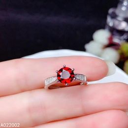 Cluster Rings KJJEAXCMY Fine Jewellery 925 Sterling Silver Inlaid Natural Red Garnet Female Crystal Girl Ring Luxury Support Detection