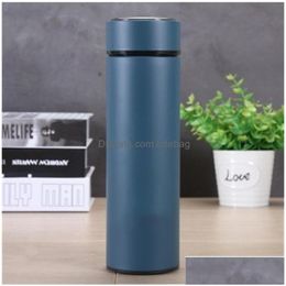 Water Bottles 500Ml 304 Stainless Steel Heat Preservation Cup Led Touch Display Temperature Water Bottle Creative Business Mug Intel Dhihz