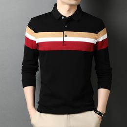 Men's Polos Top Grade Designer Fashion Brand Striped Luxury Classic Fit Clothes For Men Polo Shirt Casual Long Sleeve Tops Men Clothing 221122