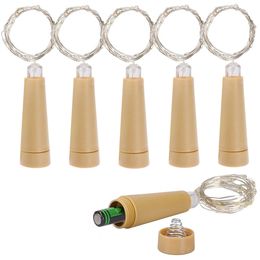 Christmas Decorations LED Cork Wine Bottle Fairy Lights Battery Operated Copper Wire String Decoration Garland Lamp For Party Wedding 221122
