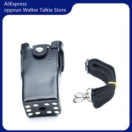 Walkie Talkie OPPXUN For Motorola Radio GP328 Leather Carrying Case Bag Holder With Belt Strap GP340 GP360 GP380
