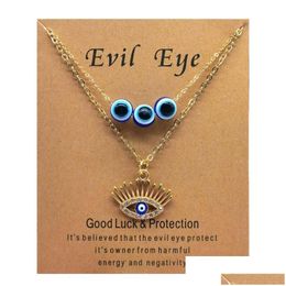 Pendant Necklaces Evil Eye Necklace For Women Turkish Blue Eyes Pendant Necklaces Lucky Protection Jewelry Drop Delivery Pendants Dhj67