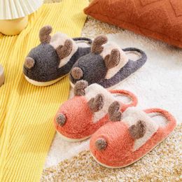 Couples Slippers Men Women Winter Christmas Cartoon Cotton Slippers Beautiful Modelling Indoor Home Plush Warm Thick Slippers J220716