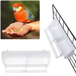 Other Pet Supplies 2Pcs Bird Hanging Perch White Cage Bird Food Box Feed Cup Container 221122