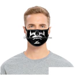 Designer Masks Teeth Skl Face Masks Black Reusable Mascarilla Fashion Pm 2.5 Protective Respirator Washable Custom Earloop Adt Kid 2 Dh1Oi