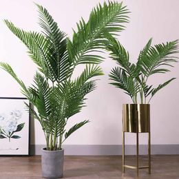 Faux Floral Greenery 92cm Tropical Palm Tree Leaves Large Artificial Plants Silk Fake Monstera Coconut Without Pot For Home Balcony Garden Decor 221122