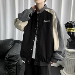 Men's Leather Faux Baseball Uniform Winter Thick Casual Jacket Korean Style Trendy Handsome Hong Kong Big Fleece Top Cool 221122