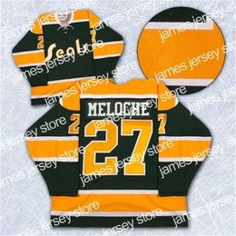 College Hockey Wears Nik1 California Golden Seals Jersey Blank 27 Gilles Meloche 22 Joey Johnston 7 Reggie Leach 8 Walt Mckechnie Jerseys Any Name and Any Number