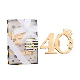 20PCS Number 40 Bottle Opener Birthday Favors 40th Anniversary Keepsake Gifts Supplies Event Souvenirs Table Decors Ideas