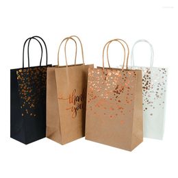 Gift Wrap 6pcs Thank You Bags Paper With Handle Wedding Halloween Christmas Party Favours Candy Cake Wrapping Bag