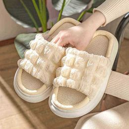 Beautiful Summer Linen Slippers Women Indoor Home Cotton Sandals Non Slip Pair Slippers Sandalia Men Shoes And Autumn J220716