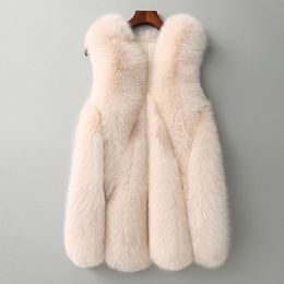 Women's Fur Faux HJQJLJLS Winter Women Pink Long Vest Fluffy Jacket Female Slim Fake Coat High Quality Artificial Gilet 221122