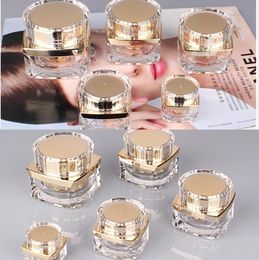 Empty Acrylic Clear Cosmetic Cream Jar Makeup Container Lotion Bottle Vials Face Cream Sample Pots Gel Box