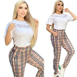 Tute da donna firmate Lettera Stampa Canotta sportiva Pantaloni Set da due pezzi Moda Casual Abbigliamento da donna Donna Causale Felpa sportiva Tuta taglia S-3XL