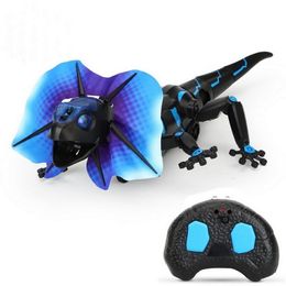 Electric RC Animals Toys RC Wild Infrared Remote Control Lizards Sensing Lizard Moving Inducing Sound Lighting Electric Pet Hobby Kids Toy 221122