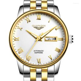 Wristwatches GUANQIN Original Men's Watch Japanese Movement Automatic Mechanical Watches Classic Analogue Stainless Steel Link Bracelet