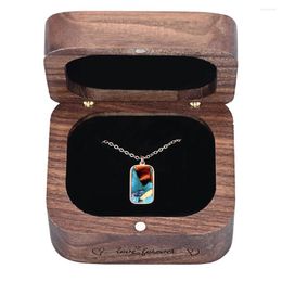 Pendant Necklaces Handmade Women Resin Wood Gold Colour Clavicle Chain Square Charm Chokers Minimalist Collars Necklace Fashion Lady Jewellery