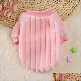 Dog Apparel Dog Snap Button Sweater Puppy Cat Autumn Winter Warm Clothes Single Side Plush Casual Pet Costume New Arrival 8Xq G2 Dro Dhv40