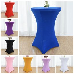 Table Cloth 22 Colours Wedding Cover Spandex Cocktail Lycra High Bar Linen Banquet el Party Decoration 221122