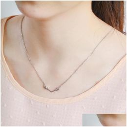 Pendant Necklaces Deer Antlers Pendant Necklaces For Women Girls Elk Necklace Fashion Jewellery Gift Drop Delivery Pendants Dhjr5