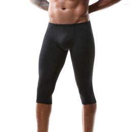 Underpants Men Ice Silk Lengthened Length Fitness Running Sports Shorts Underwear Pants Men's Extended Knee-length Panties