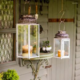 Candle Holders Glass Metal Retro Vintage Country Lanterns