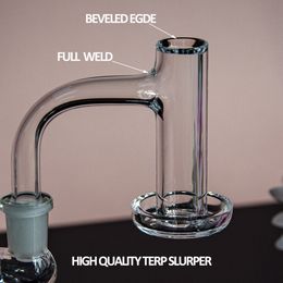 Full weld straight terp slurper smoking accessories new beveled edge dab quartz banger nail set 10mm 14mm 18mm seamless blender for bong oil rigs