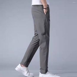 Men's Pants Men Sweatpants Elastic Waist Bottoms Pure Color Lace-up Sports Male For Travel