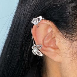 Backs Earrings 2022 Shiny Zircon Butterfly Ear Clip Without Piercing For Women Fashion Wrap EarCuffs Earring Bride Wedding Jewelry