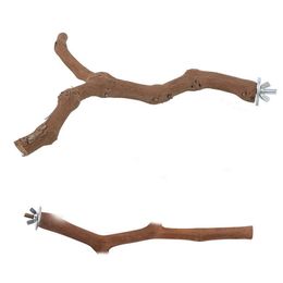 Other Pet Supplies Natural Wood Wood Fork Tree Branch Stand Rack Squirrel Bird Hamster Branch Perches Chew Bite Toys Stick 221122