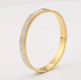 High-End Diamond Titanium Steel Bracelet Women's Popular More than 300 Diamond Light Texture Open Bracelets