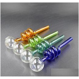 Smoking Pipes Colorf Smoking Pipes Pyrex Glass Oil Burner Pipe Mini Small Handpipe Nail Smok Accessories Water Hand Burning Dab Rigs Dhmt6