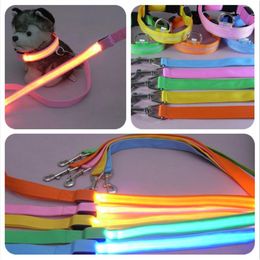 120cm LED Glow Dog Leash Nylon Harness Leashes Pet Puppy Training Straps Dogs Lead Rope Car Safety Seat Supply C1122