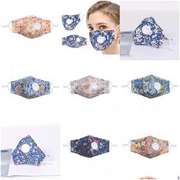 Designer Masks Printed Floret Mascherine Cotton With Vae Fashion Dust Face Masks Washable Respirable Respirator Anti Smoke Reusable Dhrbr