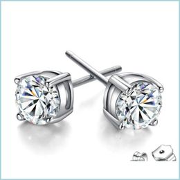 Stud Zircon Diamond Stud Earrings Sier Crystal Women Wedding Ear Rings Fashion Jewellery Gift Drop Delivery Dhufd