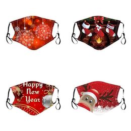 Designer Masks Christmas Pattern Face Mask Earloop Mascarilla Breathable Respirators Adjustable Wear Resistance Cute Good Unisex Adt Dh9N7